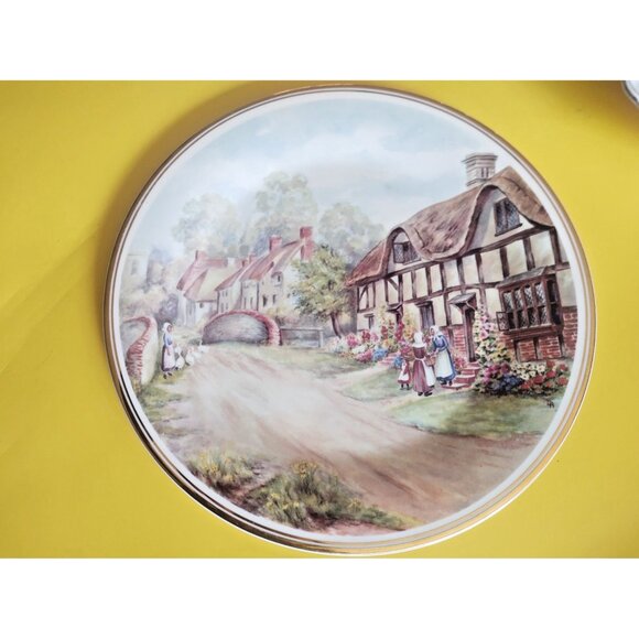 Fenton Bone China England Cabinet Plate 10 1/2 Poppleton Passing the time of day - Picture 2 of 10